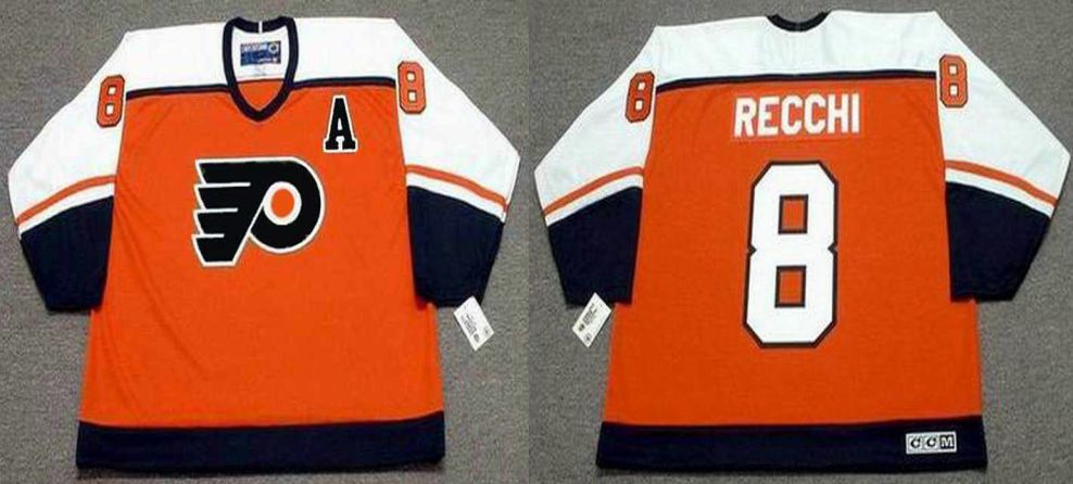 2019 Men Philadelphia Flyers #8 Recchi Orange CCM NHL jerseys1